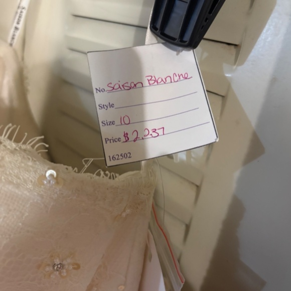 Saison Blanche Ivory A-line Sweep Train Wedding Dress Style B3135 Size 10 NWT - Picture 3 of 8